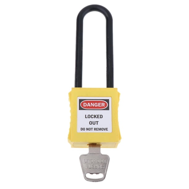 Grillete de reforzado aislado Cuerpo de y acero inoxidable de seguridad Bloqueo Etiquetado s Cerradura, con llave Yellow_2