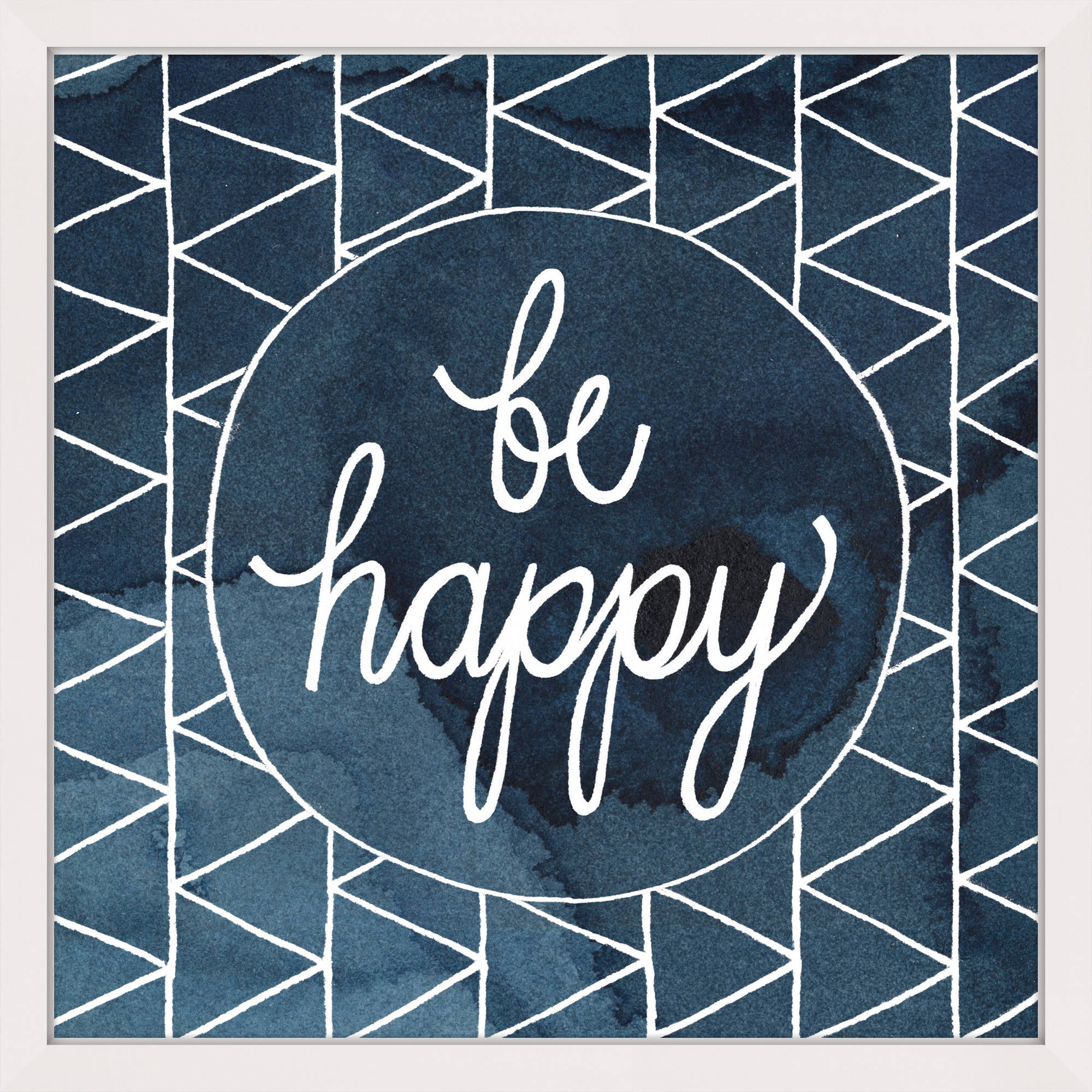 Marmont Hill "Be Happy Circle" Framed Painting Print