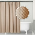 thumbnail image 4 of Microdry Water-Repellent Embossed Fabric Shower Curtain Liner Set with 12 Rust-Resistant Chrome Double Roller Hooks, Linen (13-Piece), 4 of 8