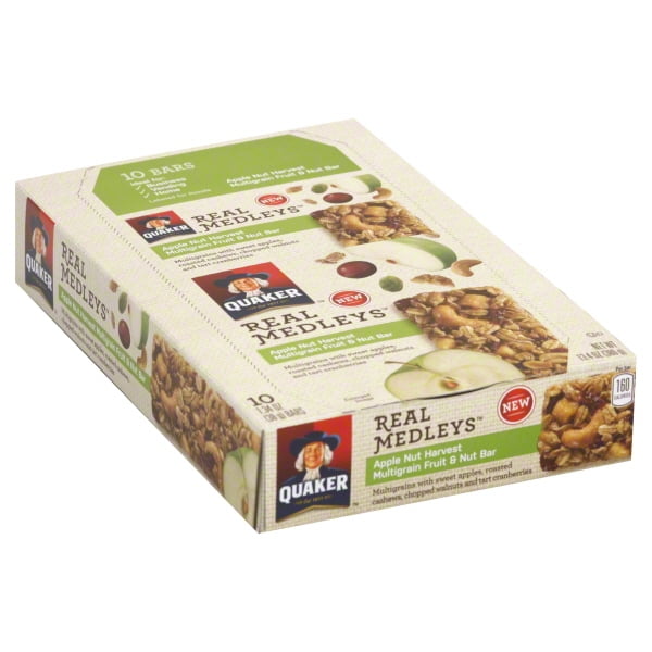 Quaker Oats Real Medleys Fruit & Nut Bars, 10 ea