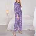 thumbnail image 3 of Daiia Pugs and Flowers for Women's Long-Sleeved Pajama Set – Soft & Comfortable Sleepwear Button-Up Pajamas Cozy Lounge Wear-Large, 3 of 7
