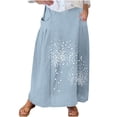 thumbnail image 2 of Taylonsss Clearance Women's Printed Elastic Waistband Pleated Pocket Skirt With Mid Calf Skirt, 2 of 5