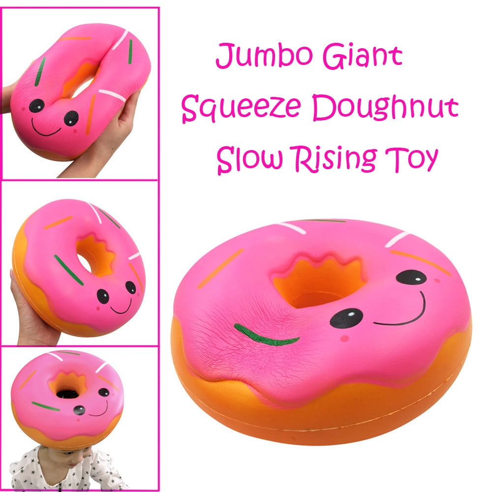 Pink Jumbo Circle Donut Squishy Kawaii Donut Squeeze Squishy Food