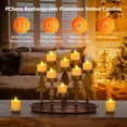 thumbnail image 3 of PChero Rechargeable Flameless Candles with Remote Timer, 12pcs Flickering LED Votive Candles Battery Operated, Small Electric Fake Tea Lights Candle for Halloween Christmas Centerpiece Table Wedding, 3 of 12