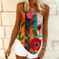 thumbnail image 4 of Women Y2K Spaghetti Strap Crop Top Vintage Floral Aesthetic Cami Tank Tops Teen Cute Summer Trendy Scoop Neck Going Out Tops, 4 of 6