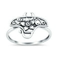thumbnail image 2 of Tropical Stingray Flower Ring 925 Sterling Silver Size 4, 2 of 6