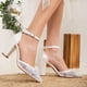 thumbnail image 2 of Ivy - Zapatos de boda con encaje floral 3D color marfil crema 23 CM, 2 of 5