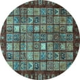 thumbnail image 1 of Ahgly Company Indoor Round Abstract Light Blue Modern Area Rugs, 4' Round, 1 of 4