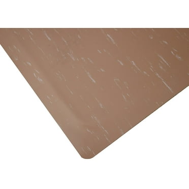 24" Wide, Rhino Mats, Marbleized Tile Top Anti-fatigue Mat, Brown, 7/8" Thick, Choose Length
