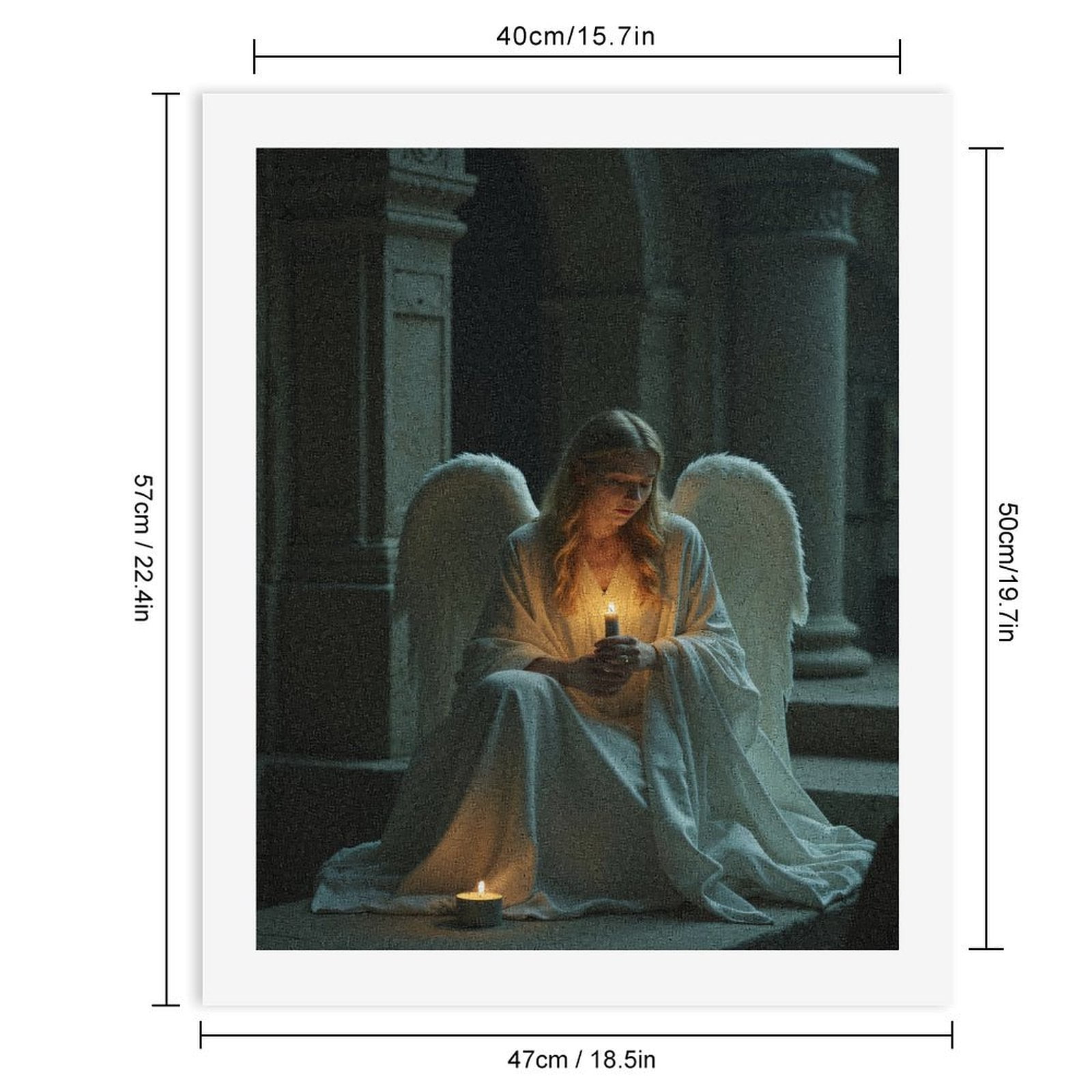 Paint By Numbers Kit for Adults Beginner - DIY Angel Serenity Candle Light Canvas Painting Kits for Adults, Frameless Paint By Number for Adults for Home Wall Decor 16x20 Inch