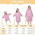 thumbnail image 3 of Wearable Blanket with Sleeves and Pocket Oversized Hooded Sweatshirt 3-14 YR Pink Bows M, 3 of 7