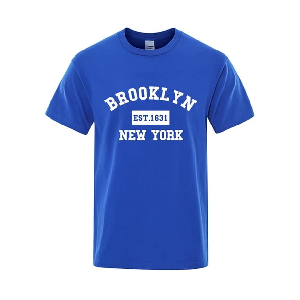 2025 Camiseta de hombre con estampado de letras de Nueva York - Corte holgado, tejido transpirable, informal de verano - XS-XXXL