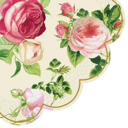 

Set of 6 Round Rosalia Roses Napkins 12 Pack