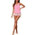 thumbnail image 2 of INSPIRAR CHIC Conjuntos de Bikini de Mujer con Tirantes Cruzados de 2 Piezas, Pantalones Cortos con Cuerda de Ajuste, Trajes de Baño Pequeños Color Rosa Fucsia, 2 of 5
