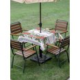 thumbnail image 5 of Square Outdoor Tablecloth with Umbrella Hole Red Roses Floral Outside Table Cloth Waterproof Patio Table Cover Farmhouse Botanical Flowers Zipper Tablecloths for Picnic Party Camping 60x60 Inch, 5 of 8