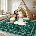 thumbnail image 4 of ZENELESS Washable Large Area Rugs for Living Room, 8x10 Non-slip Carpet for Dining Room,Modern Accent Rug for Bedroom, Dark Green, 4 of 11
