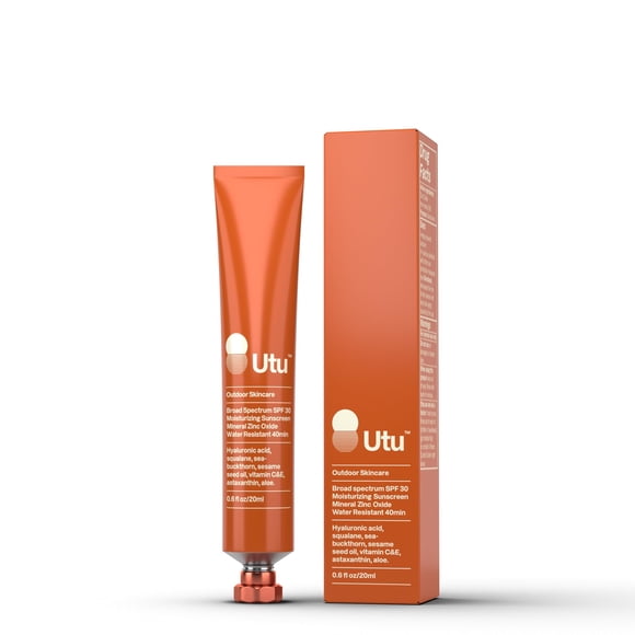 UTU - Protector solar mineral humectante diario SPF30 | Ácido hialurónico Escualano Vitamina C+E | Clean Reef Safe Cruelty Free Amplio espectro (20 ml | 0,6 fl oz)