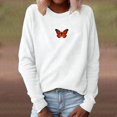 thumbnail image 2 of Blouse à Manches Longues pour Femmes Imprimé Papillon Col Rond Pull Ample Blouse Décontractée à Manches Longues, 2 of 6