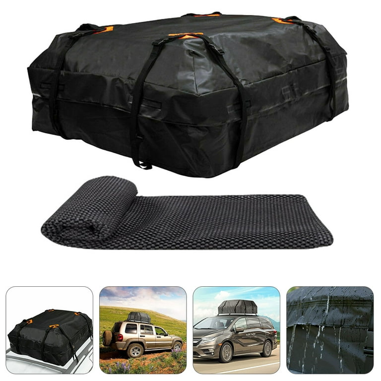 1Pc Waterproof Car Roof Bag Practical Rooftop Cargo Carrier with Non slip Mat