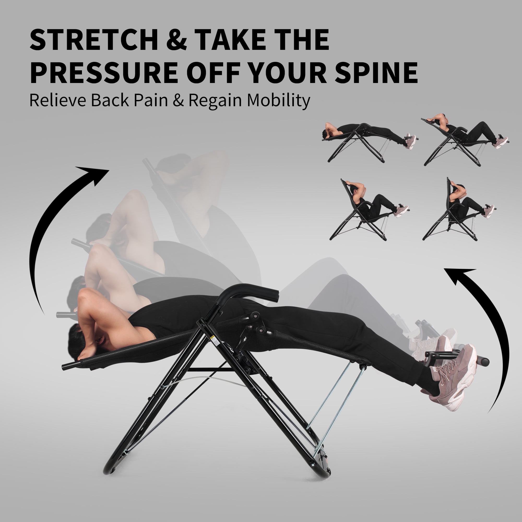 Leikefitness Ab Exercise Chair Core Strengthening Lightweight Foldable Sport Abdominal Exerciser Strength Training Equipment (Black)