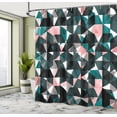 thumbnail image 4 of Ambesonne Geometric Shower Curtain, Retro Pattern Modern Art, 69"Wx84"L, Dark Turquoise, 4 of 4