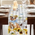 thumbnail image 3 of Table Runners 90 Inches Long Dress Scarves, Sunflowers Dog Farmhouse Coffee/Dining/Kitchen Table Runner for Living Room, Spring Watercolor Floral Stars Grey Plaid 13x90 Inch, 3 of 9