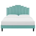 thumbnail image 5 of Modway Elise Twin Performance Velvet Platform Bed in Mint, 5 of 10