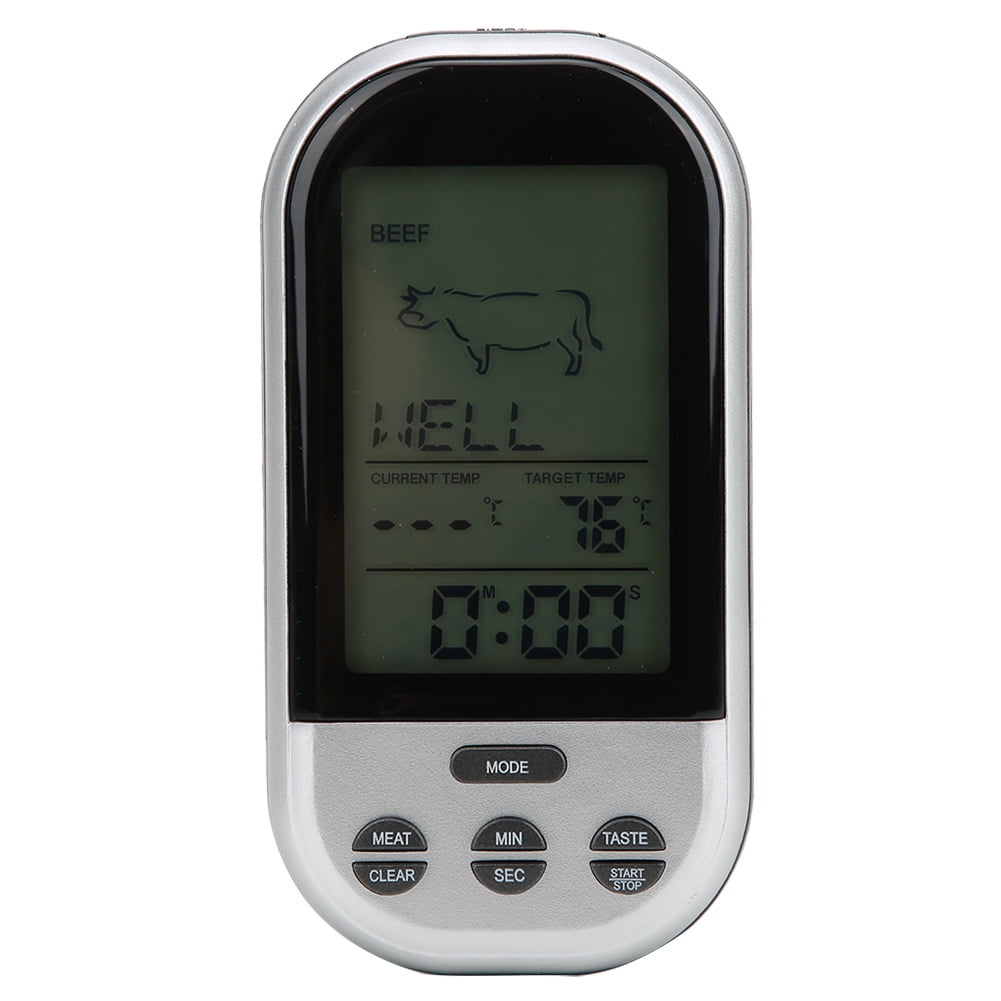 YAHHU Wireless BBQ Thermometer for Meat Smoker Grill, Instant Read Food Thermometer with 100ft Long Range RF Transmission, Digital Cooking Thermometer for Kitchen (12x6.2cm / 4.7x2.4in)