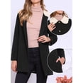 thumbnail image 2 of DARING DIVA Women's Winter Contrast Collar Overcoat Single Breasted Pea Coat XS Black, 2 of 6
