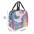 thumbnail image 6 of Watercolour Painting Insulated Lunch Bag for Women Men , Reusable Cute Lunch Bags for Picnic School Work Office Ink Blend, 6 of 8