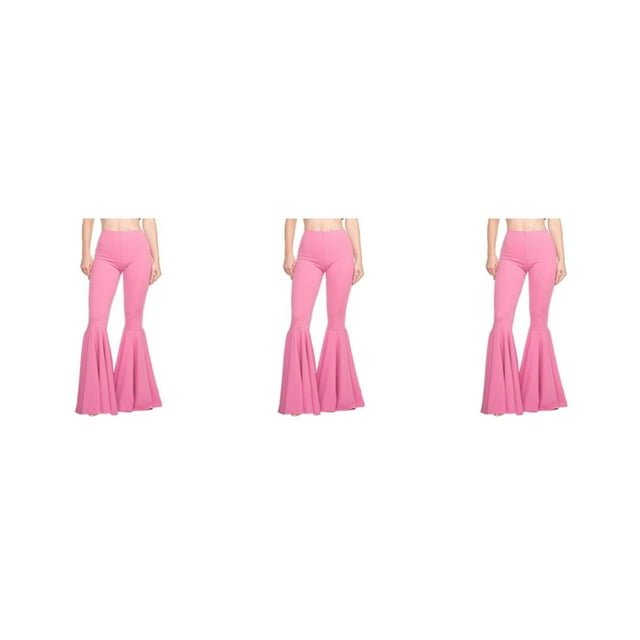 ZheElen Confortable Femmes Pantalon Évasé Extensible Léger Plusieurs Tailles Disponibles Rose G 3ensemble