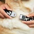thumbnail image 2 of Disney Pet Collar, Dog Collar Metal Seatbelt Buckle, Dalmatians Running Paws Black Gray White Black, 16 to 23 Inches 1.5 Inch Wide, 2 of 3