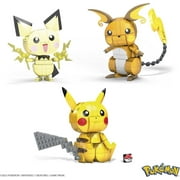MEGA Pokemon Build & Show Pikachu Evolution Trio Construction Set, Building Toys for Kids