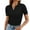 Black, variant on Womens V Neck T Shirts Short Sleeve Slim Fit POLO Tops Solid Color Trendy Summer Basic Tee T-Shirts