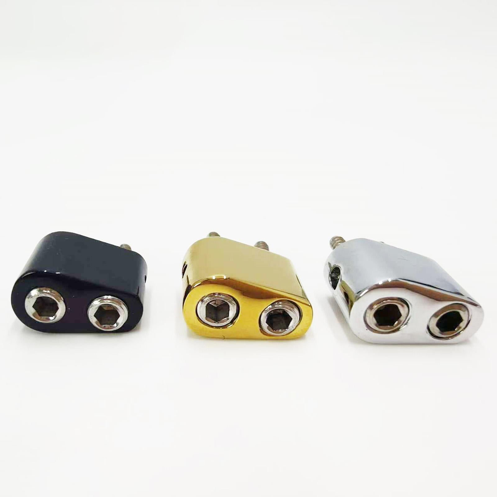 Guitar Bridge System with Tailpiece Headless Electric String Lock Zinc Alloy Sturdy Replacement for Bass Guitarists