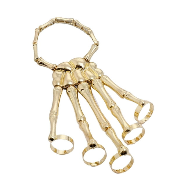 Anillo ajustable de acero inoxidable Sonducket para mujer estilo punk dorado