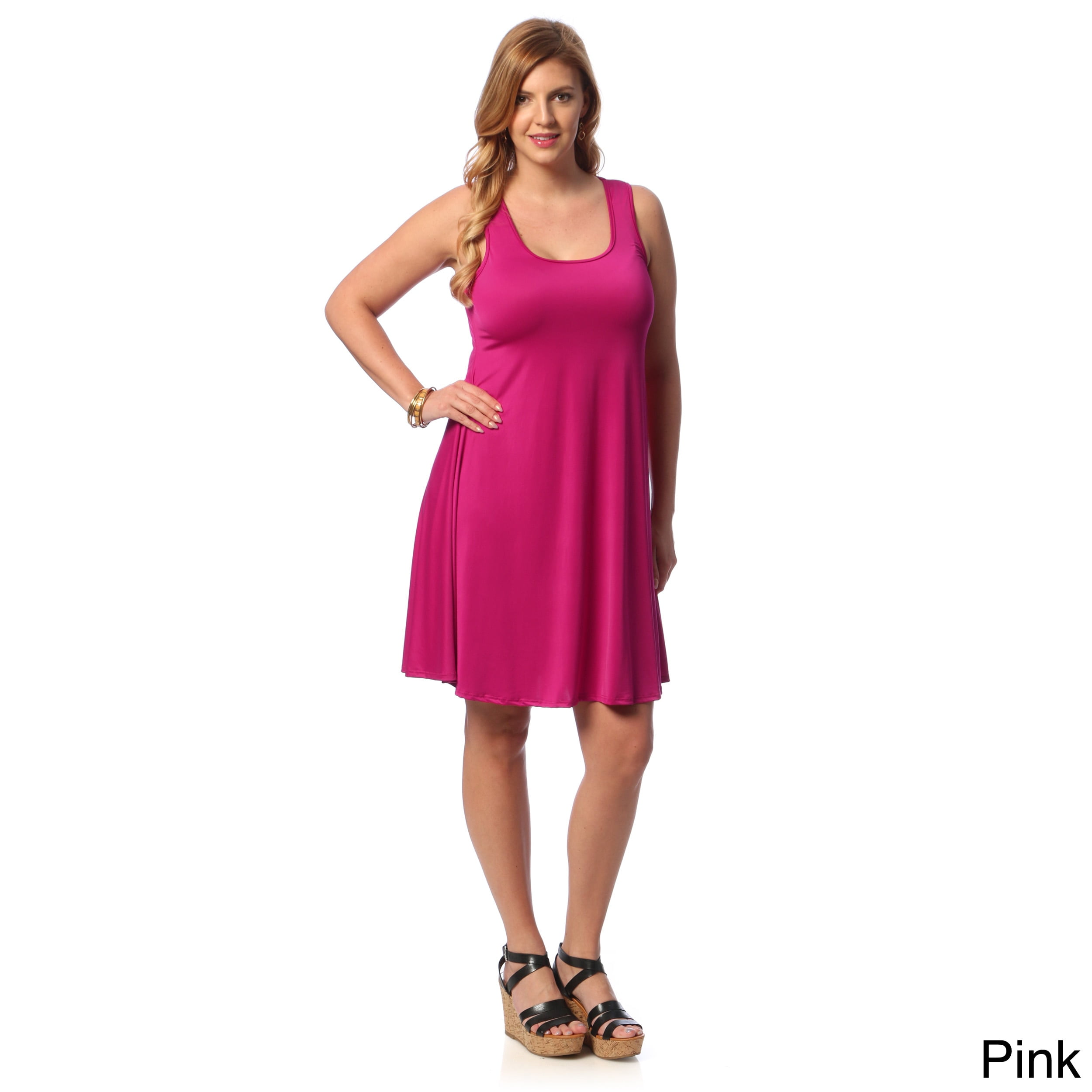 24/7 Comfort PlusWomen's Plus Size Sleeveless Tank Knee-Length Dress