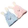 thumbnail image 2 of WORGEOUS 2 piezas lindas tapas de cabello seco oreja de conejo gorro de cabello absorbente de agua tapas de secado de cabello suministros de baño azul cielo y rosa, 2 of 8