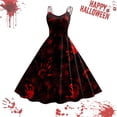 thumbnail image 2 of Women Vintage Halloween Print Sleeveless 1950s Evening Swing Party Prom Dress, 2 of 3