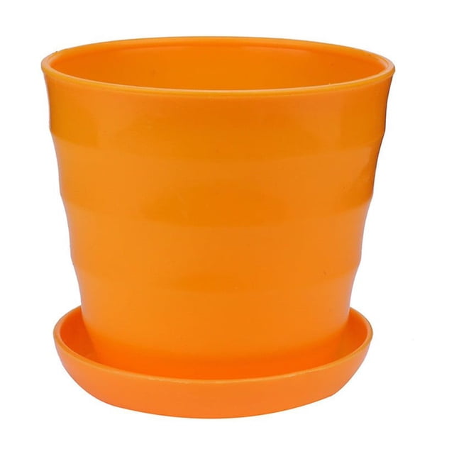 Flowerpots with Dish Ceramic, Pot Flowerpot Colourful Succulent Decor Plastic Flower & Garden, Flower Pots