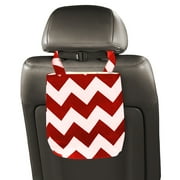 Auto Trash Bag - Red Chevron