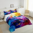 thumbnail image 3 of jejeloiu Marble Liquid Gradient Queen Comforter Set,Watercolor Ombre Effects Bedding Sets,Abstract Colorful Bedding Comforter Set For Girls Boys,Super Cozy Room Decor Reversible,3-Piece, 3 of 8