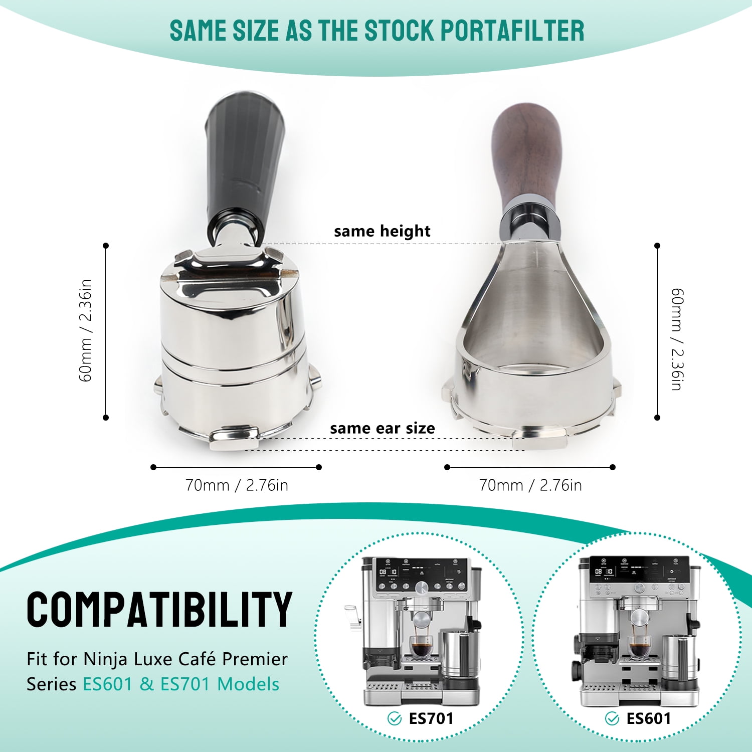 Bottomless Portafilter for Ninja Luxe Café ES601 & ES701C Models