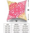 thumbnail image 5 of Preppy Pink Yellow Pillow Covers 20X20 Inches Dahlia Floral Geometric Decorative Pillowcase Set of 2 Aesthetic Square Throw Pillow Case Home Decor for Dorm College Girls Sofa Bedroom Couch, 5 of 6