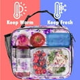 thumbnail image 3 of OPUX Insulated Lunch Bag Kids, Lunch Box for School Boy Girl, Leakproof Small Reusable Compact Soft Mini Cooler Bag, Toddler Small Lunch Boxes Kit Pail with Front Side Pockets (Purple Floral), 3 of 8