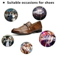 thumbnail image 3 of Men’s Faux Leather Brown Loafers and Wedding Dress Shoes with Metal Embellishments, Brown-06, 10 US, 3 of 5