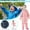 Pink, variant on ZZwxWA Kids Toddler Rain Suit for Boys Girls Clothes One Piece Hooded Waterproof Coverall Rain Jacket Unisex Kids Puddle Suit