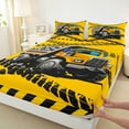 thumbnail image 3 of Feelyou Tractor Machinery Truck Twin Sheet Sets, Yellow Construction Vehicle Twin Fitted Sheet, Teens Boys Girls Flat Sheet, Ultra Soft Home Decor, 3pcs, 3 of 7