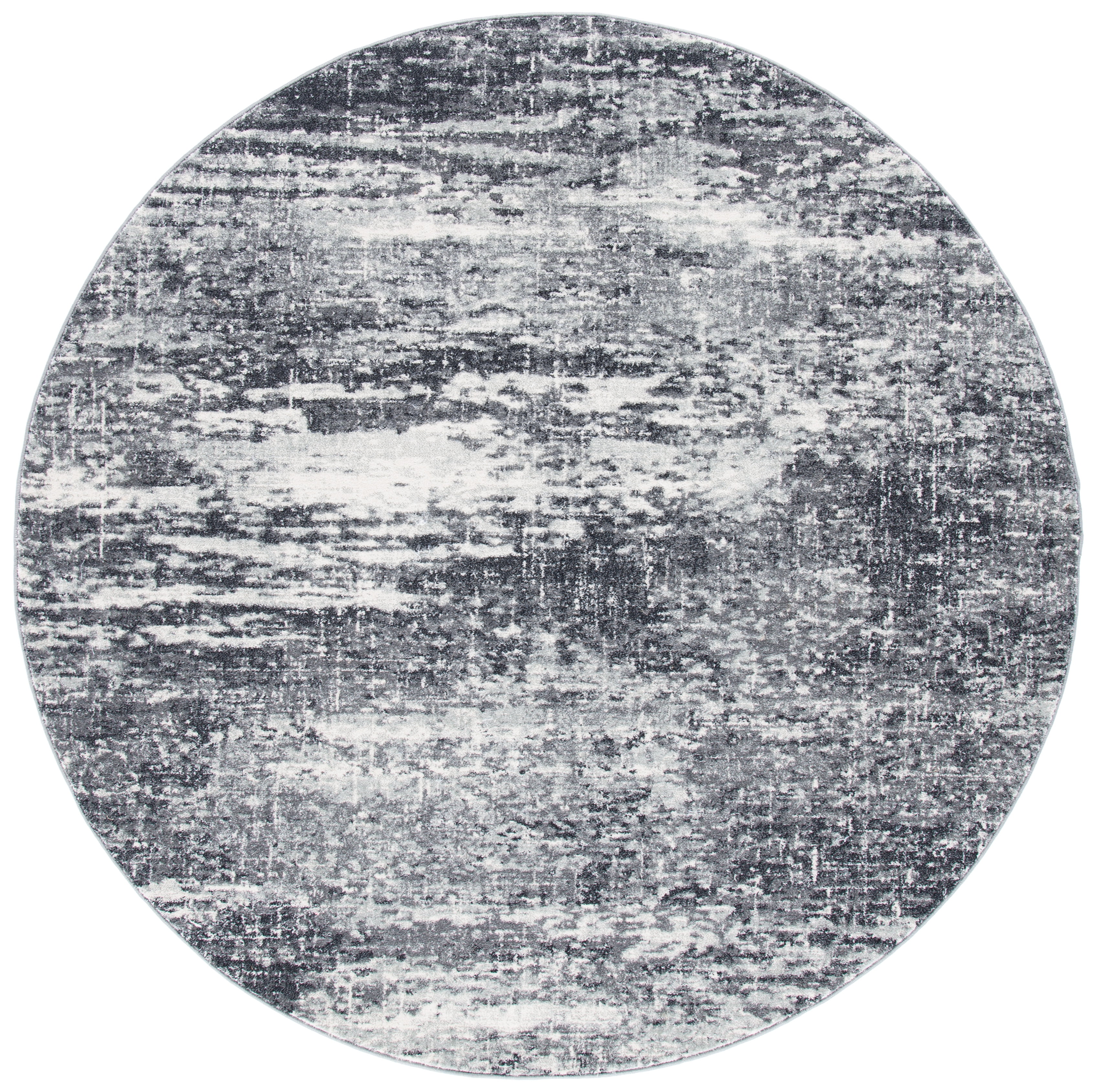 SAFAVIEH Evoke Frosina Abstract Area Rug, Ivory/Gray, 5'3" x 5'3" Round