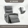 thumbnail image 4 of Leumius Manual Recliner Chair with Massage and Heat for Adult,360° Swivel Rocker Chair with Ergonomic High Backrest,Glider Recliner Nursery Chair with Side Pockets for Living Room,Dark Gray Chenille, 4 of 7